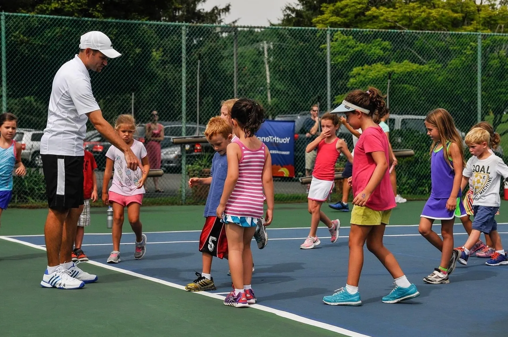 Kids playing tennis
